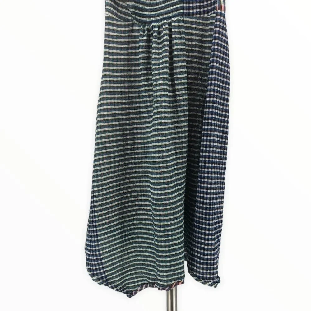 Maeve Waverly One Shoulder Multicolor Gingham Midi Dress size 6 - Picture 8 of 13